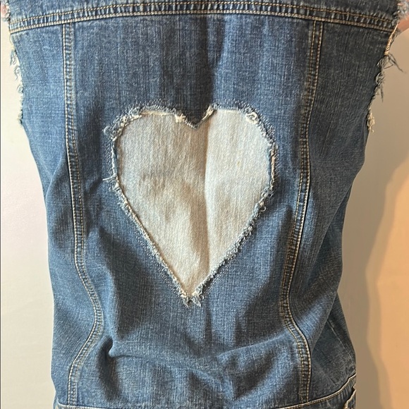 Stubborn Jeans Women’ Ripped Top Shirt Jacket Sleeveless Patch Work - Picture 11 of 12